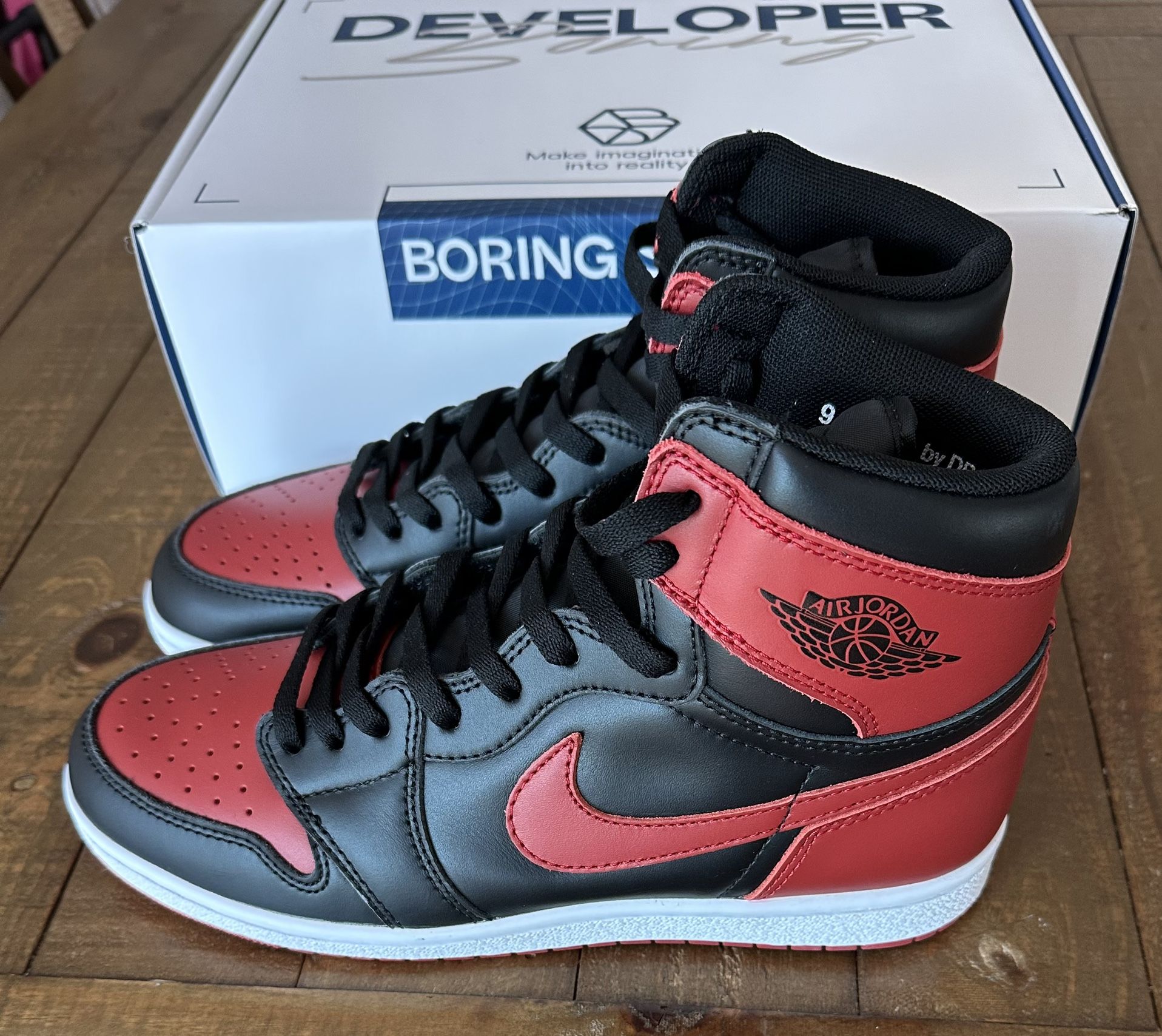 Jordan 1 High 85 Bred Custom By DB Mens Size 9