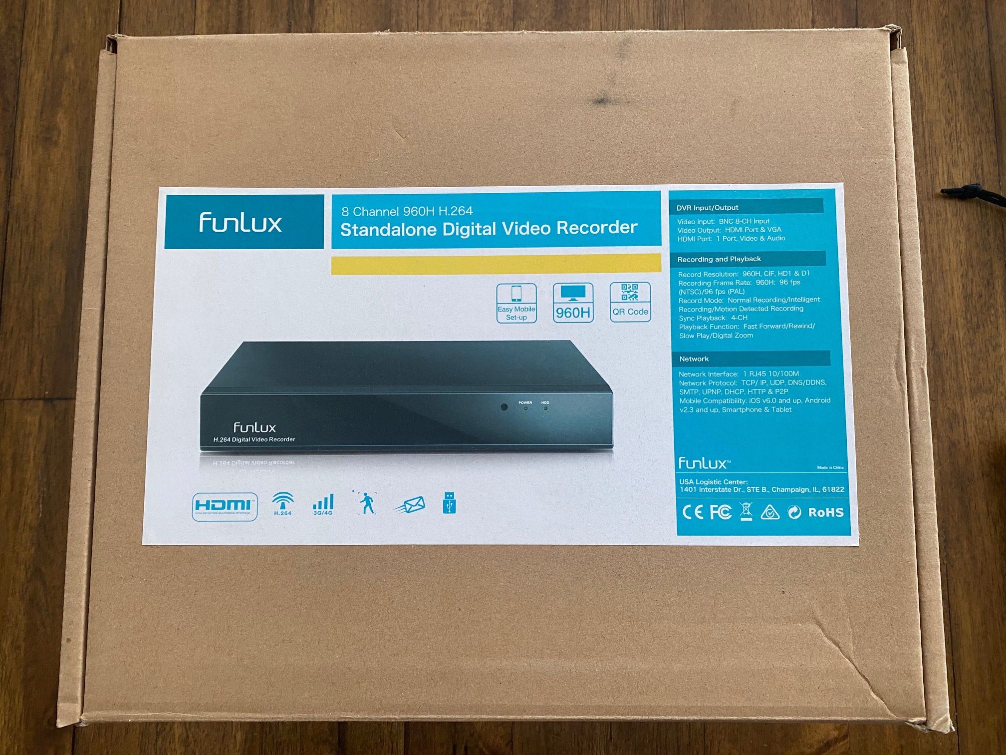 Funlux 8 Channel DVR With 4 Security Cameras