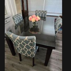 Wood Table With Custom Glass Top