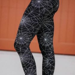 Women’s Size L/XL Buttery-Soft Spider Web Leggings, NEW