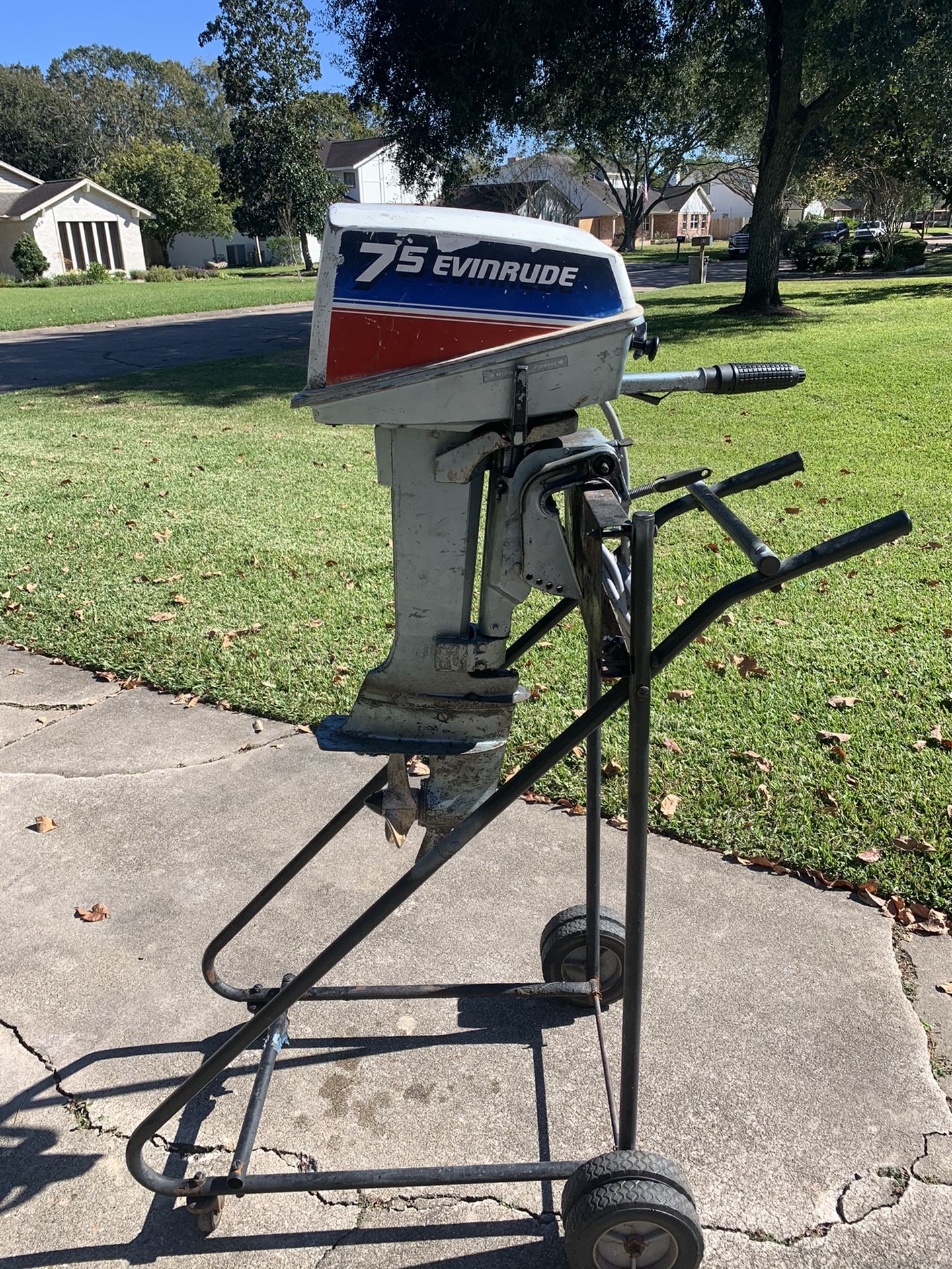 7.5 Hp Evinrude Outboard Boat Motor Johnson 