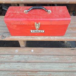 Stanley Metal Tool Box With Tray And Misc Tools