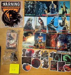 GODZILLA Japan 1995 Amada Godzilla Cards Stickers Vinyl Sticker Keychain Lot #2