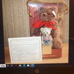 Lenox 100th Anniversary American Bear Teddy Bear Plush & Porcelain - New In Box - Created In 2003
