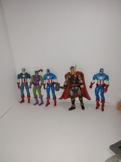 Lot of 5 Marvel Universe 3.75" Thor,Captain America Green Goblin