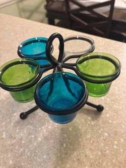 Multi-Color Glass Votive Candle Holder Set