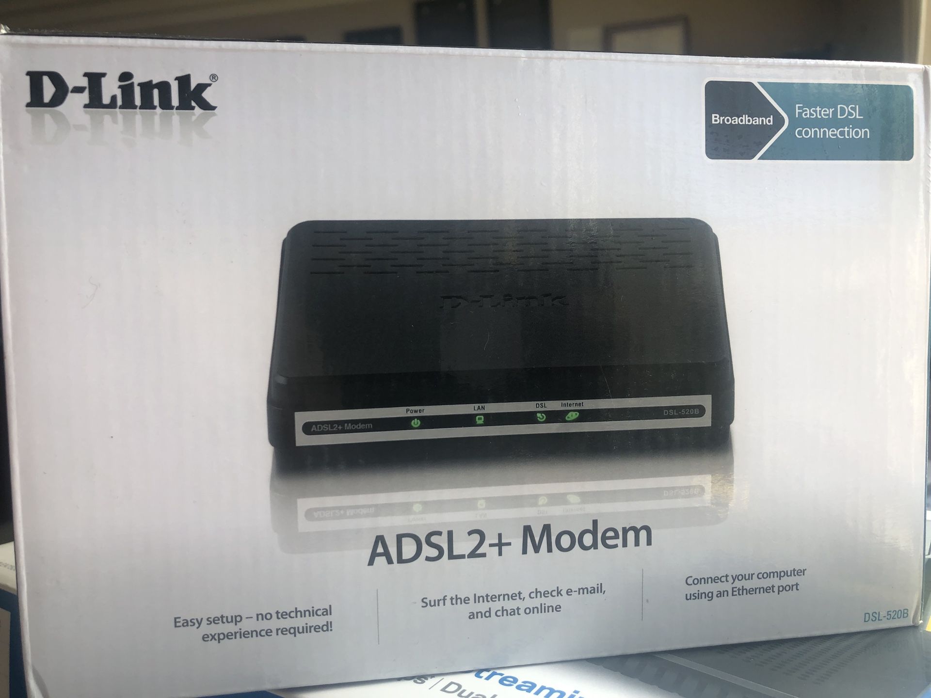 D-Link adsl2+ modem router for internet (dsl-520b)