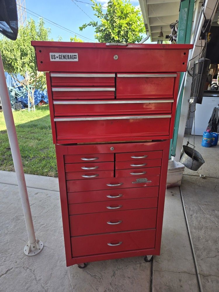 16 Drawers Tool Boxes Top One US GENERAL AND DAYTON 6 KEYS
