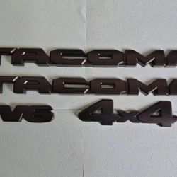 4PCS KIT BLACKOUT OVERLAY OEM EMBLEM BADGE Fit For 2016-2020 TOYOTA TACOMA V6