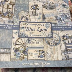 Blue Land By Stamperia  Scrapbooking Paper 