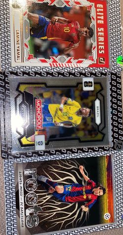 Messi, Yamal , Neymar trading cards