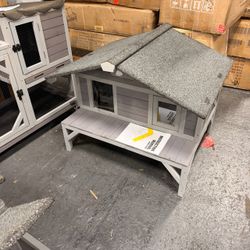 Aivituvin Heated Cat House AIR92-M-IN-HP with Removable Insulation Liner & Heating Pad - Gray