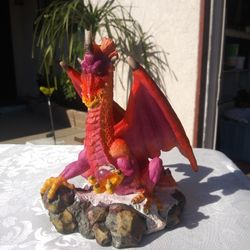 Fire Dragon With Sphere. Ceramic Figurine. $20 Or B.O.