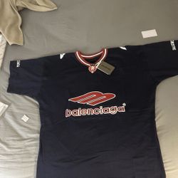 Balen ciaga Men’s Football Blue And Red Jersey Size Large