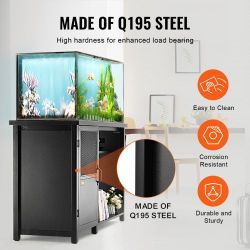 VEVOR Aquarium Stand, 75 Gallon Fish Tank Stand, 52 x 19.7 x 32.3 in Steel and MDF Turtle Tank Stand, 626 lbs Load Capacity, Reptile Tank Stand with S