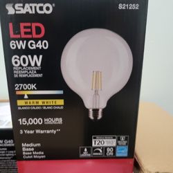 SATCO 6PK 6W LED G40 BULB 