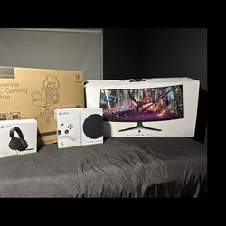 Xbox, Monitor, Headset And Headphones, And Gaming Chair 