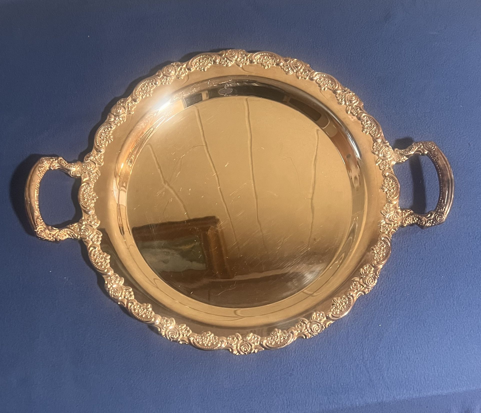 Antique Round Silver Tray