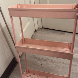Pink Rolling Storage Cart