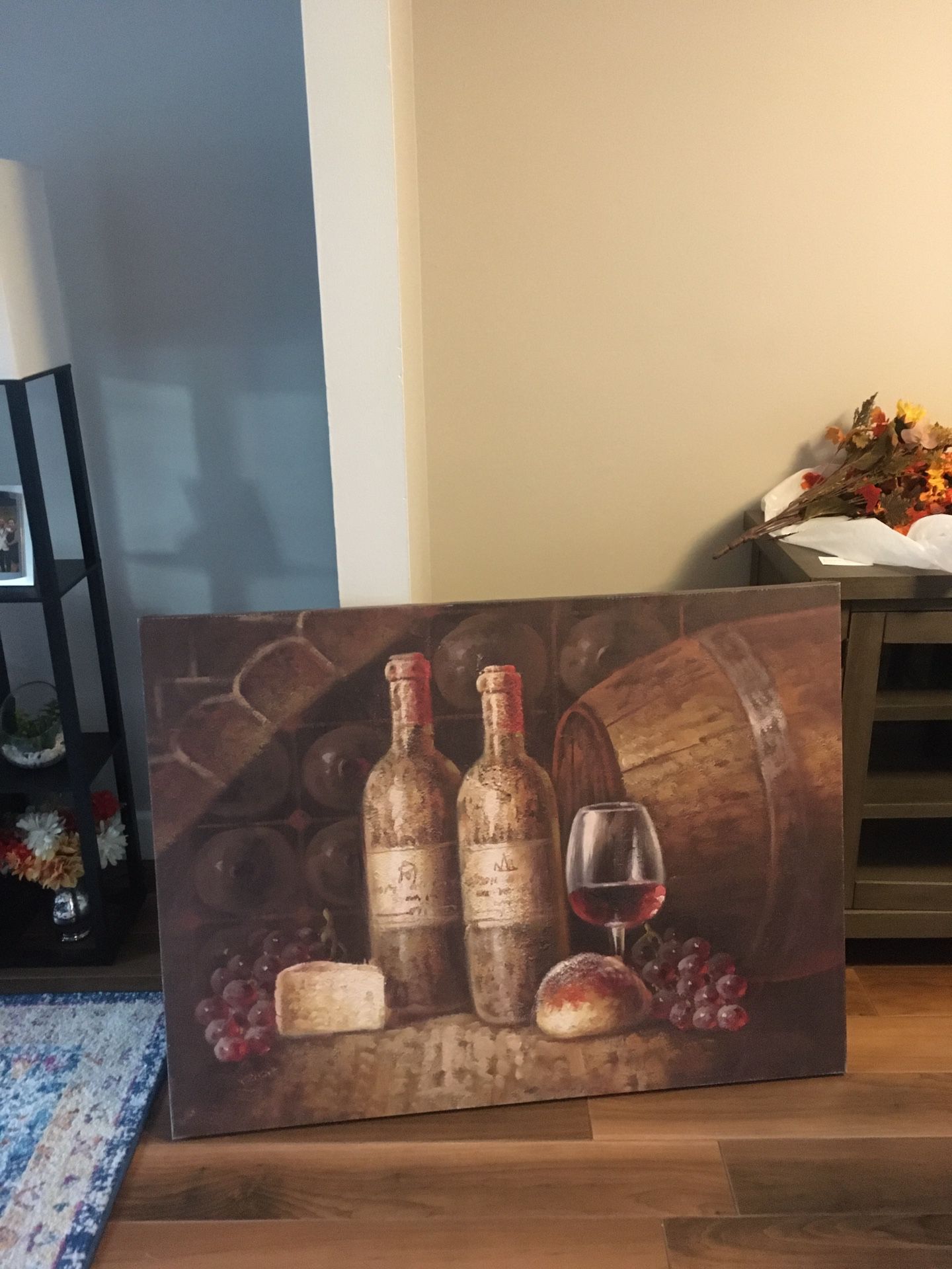 Wine painting 47”L x 35”H
