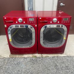 Lg Red Washer And Dryer Set 