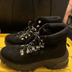 Women's Black Chunky Platform Ankle Boots (7.5 - 8 In Size)  