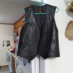 Xlarge,genuine,leather Black Vest 