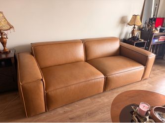 CB2 Genuine Leather Sofa – Like New – 1 Month Old – $2,700