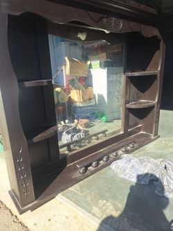 Vintage mirror hutch