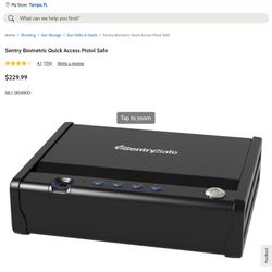 SentrySafe Quick Access Biometric Pistol Safe with Lights 