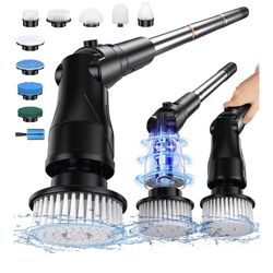 Black NEW 10 in 1 Electric Spin Brush Home Cleaning Tools