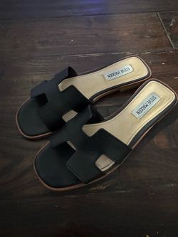 Steve Madden Black Slide Sandals