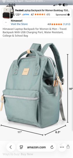 Himawari Laptop Backpack with USB Charging Port