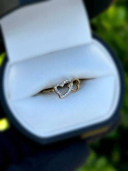 Jewelry 10k solid yellow gold diamond 0.1CTW ring sz 6.00