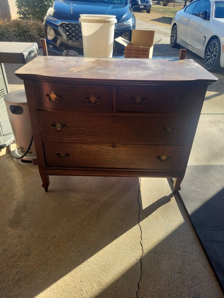 Elegant Antique Solid Wood Dresser
