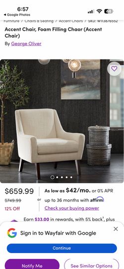 Accent Chair neutral beige cream