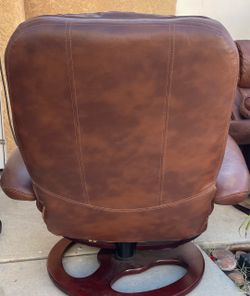 Brown Leather Swivel Recliner Chair
