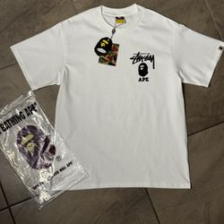 Stussy X Bape White Tee