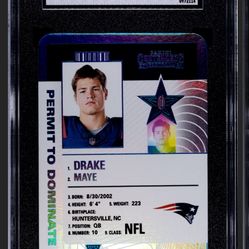 Panini License To Dominate Drake Maye SGC 9.5