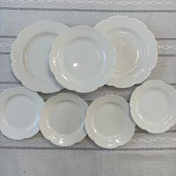 Antique Haviland White Plates Schleiger 2 & 13