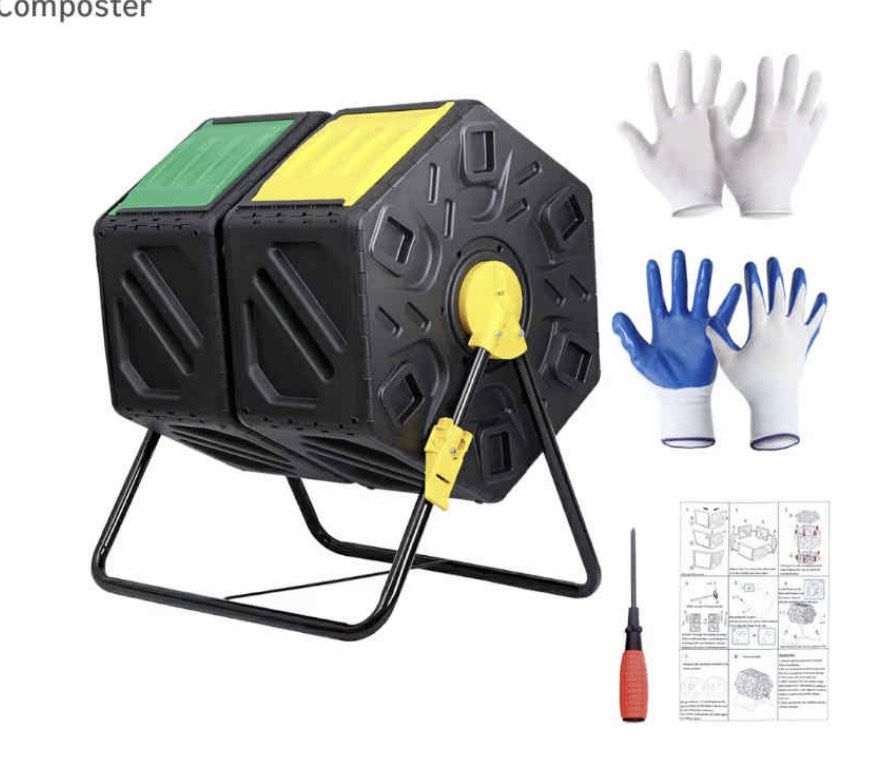 l Chamber 37 Gallon Compost Tumbler All-Season Outdoor Large Composter