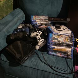 Ps4 Slim 1tb, 4 Controllers, 22 Disk Games, Duel Controller Charger, 8 Tb External Hard Drive, PlayStation Camera