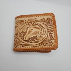 Western Tooled Leather Bi-fold Wallet  