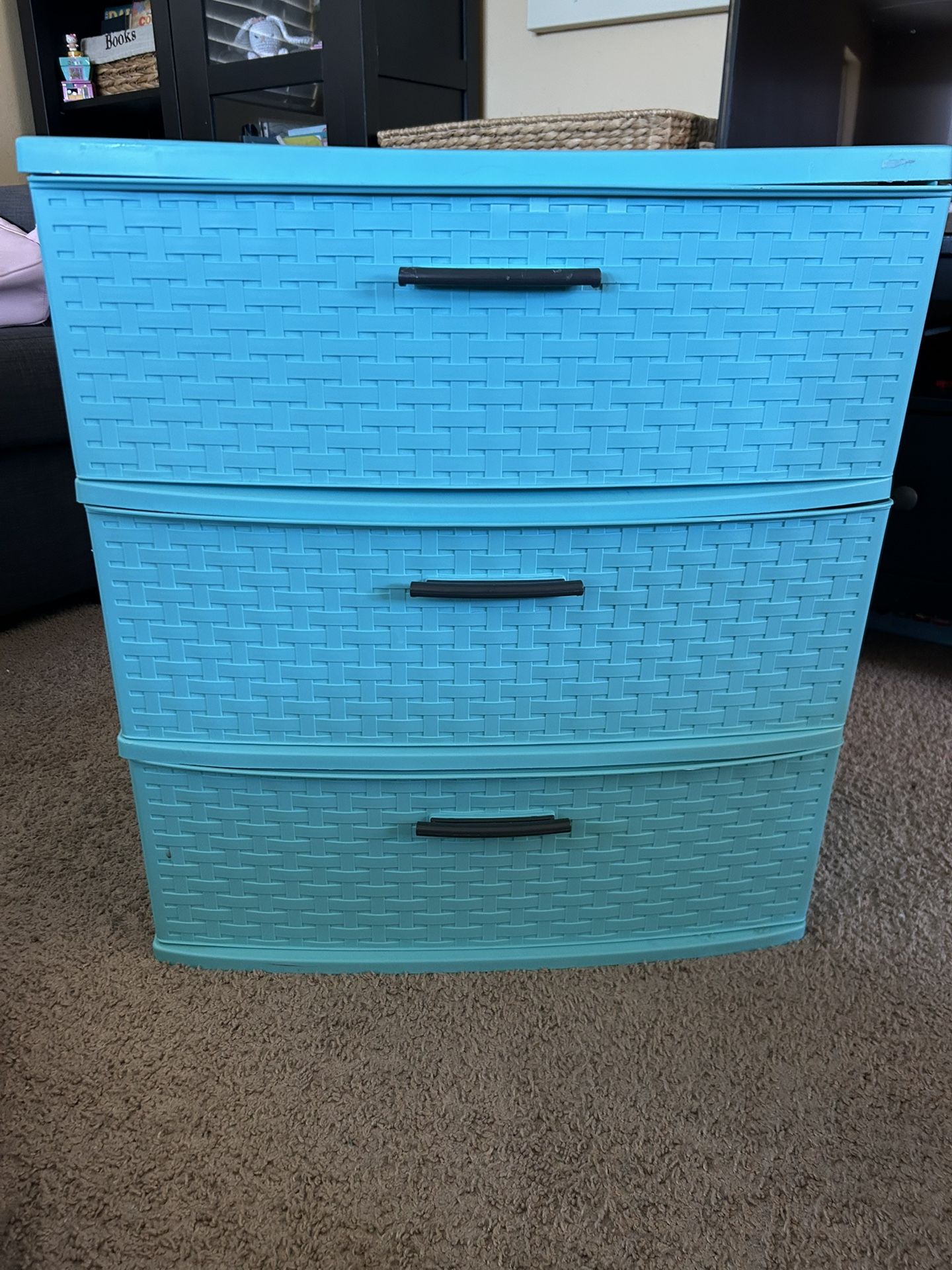 Sterilite 3-Drawer Storage Unit – Teal Woven Look