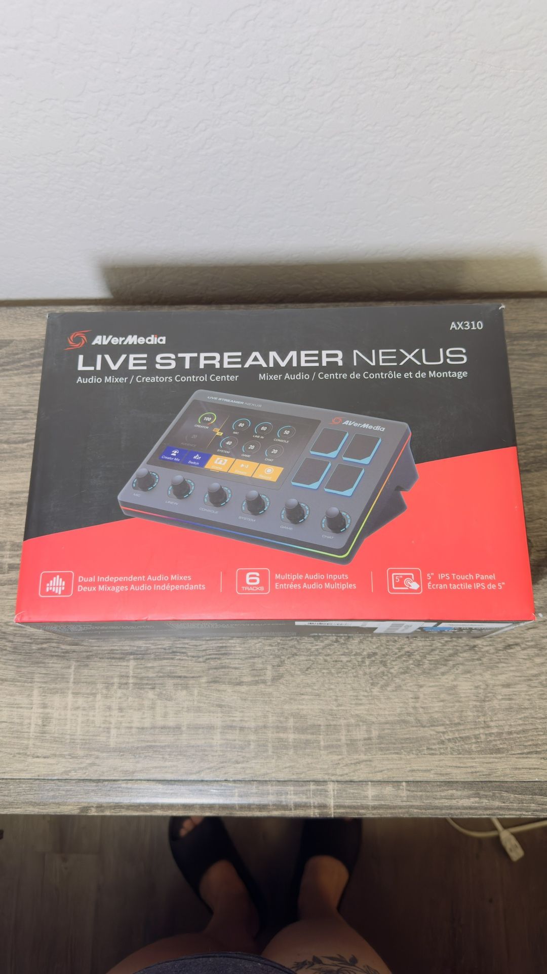AVerMedia Live Streamer AX310 - Creator Control Center, 6 Track Audio Mixer with IPS Touch Panel, Trigger Actions on OBS, Streamlabs, Spotify, VTube,