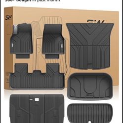 3W 2025-26 Tesla New Model Y Juniper Floor Mats and Cargo Liners, TPE Floor Liner