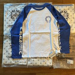 Blue Chrome Hearts Long Sleeve Shirt 