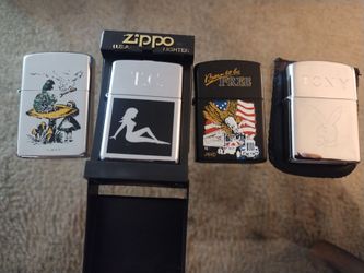 4 Truckers lighters - Born Free, mushroom, pin-up girl