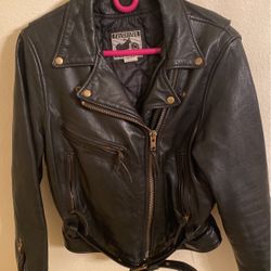 LEATHER  JACKET—- MADE IN USA