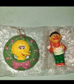 Vintage sesame street big bird & Ernie Christmas Ornaments both for $10